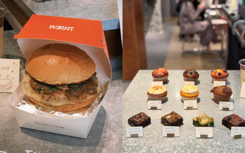 台北街頭漢堡品牌BURNT BURGER與來自北海道的咖啡品牌Hidden Stand合作。(圖/加七攝)