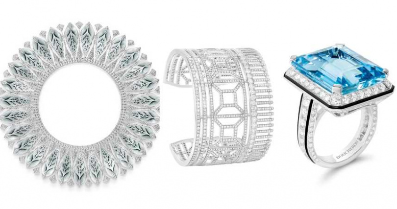 昆凌配戴的高級珠寶系列Coquillage貝殼項鍊／約29,200,000元、Quatre Radiant手鐲／約4,980,000元、高級珠寶Vendome Liseré戒指／約5,300,000元（圖／品牌提供）
