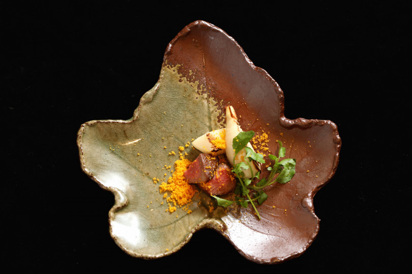 窯烤澳洲9+和牛舌。(圖/樂軒和牛割烹提供)