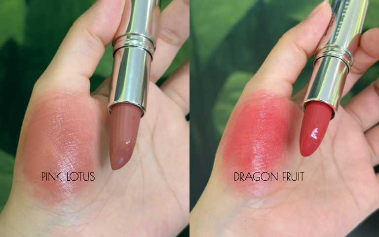 香緹卡 花妍柔緞唇膏 PINK LOTUS氣質粉蓮、DRAGON FRUIT薔玫火龍果／2,100元（圖／廖怡婷 攝）
