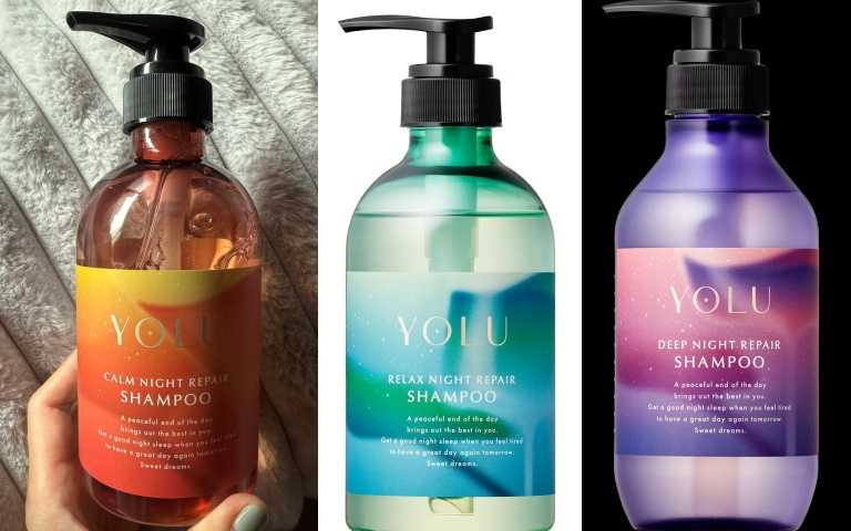圖說：YOLU微醺夜調系列夏季限定洗髮精 440ml／550元(左到右：寧靜系列、舒緩系列、深層系列)（圖／品牌提供、黃筱婷攝）