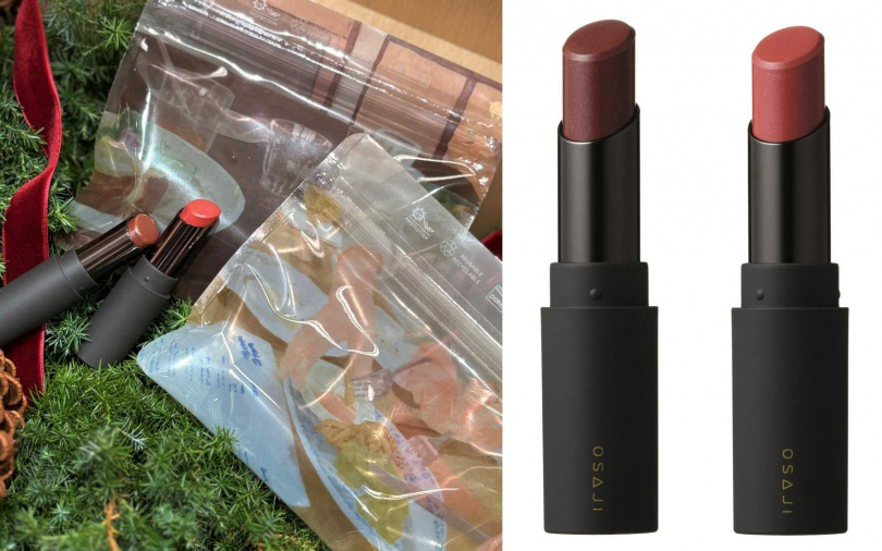 OSAJI手繪紀念潤唇膏#H31、#H32／各900元（圖／吳雅鈴攝、品牌提供）