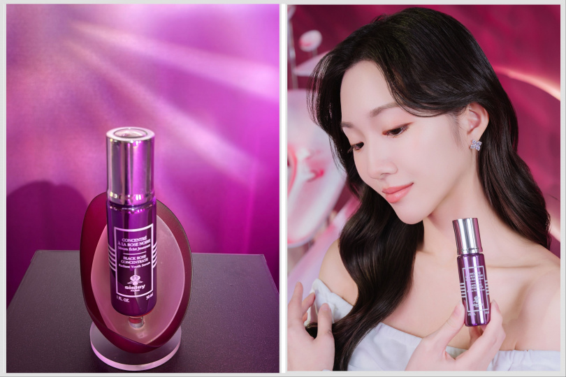 黑玫瑰家族帶來全新生力軍：Sisley黑玫瑰彈潤水光菁萃（圖／tingting攝、品牌提供）