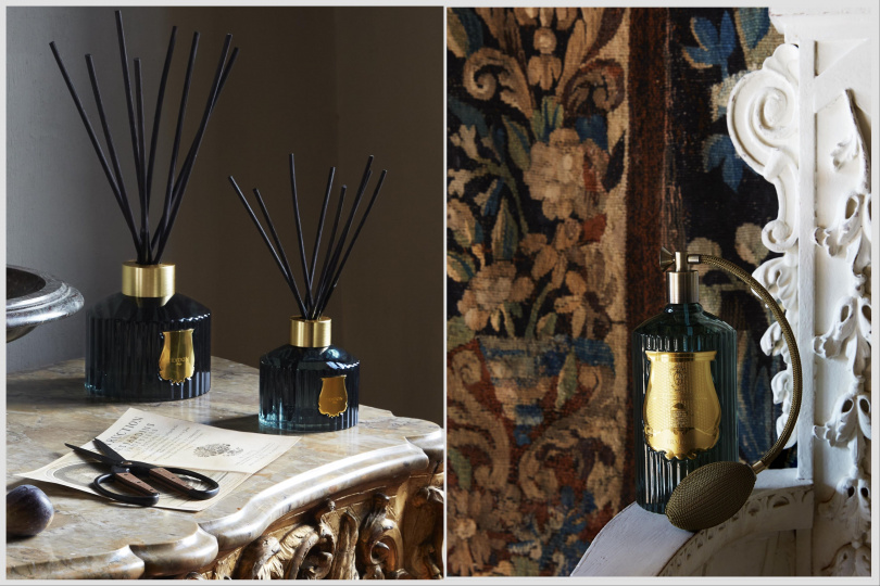 Trudon《FIGUERIE無花果園》精油擴香350ml / 8,480元（補充液4,080元）、1,000ml / 17,800元（補充液6,980元）。、Trudon《FIGUERIE無花果園》香氛噴霧375ml / 8,980元。（圖／品牌提供）