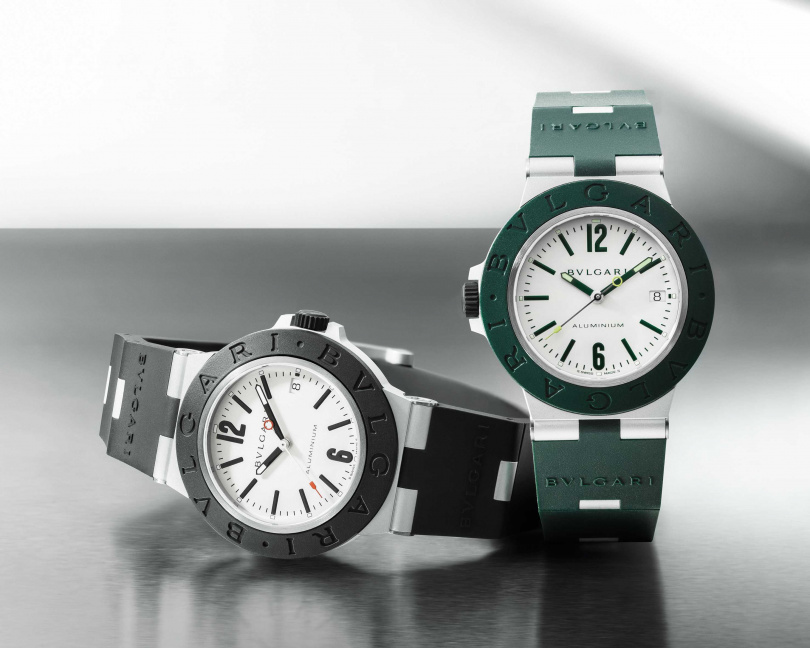 BVLGARI ALUMINIUM MATCH POINT 網球特別版自動腕錶，全球限量800只／約106,000元（圖／品牌提供）