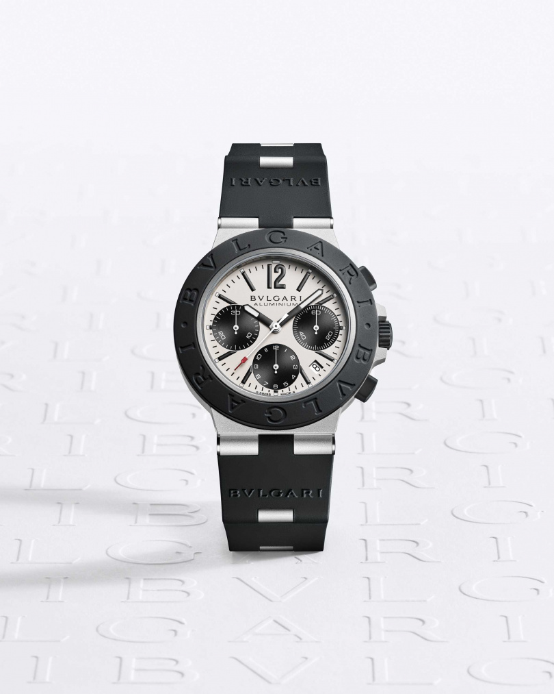BVLGARI ALUMININUM CHRONOGRAPH計時腕錶／約142,300元（圖／品牌提供）