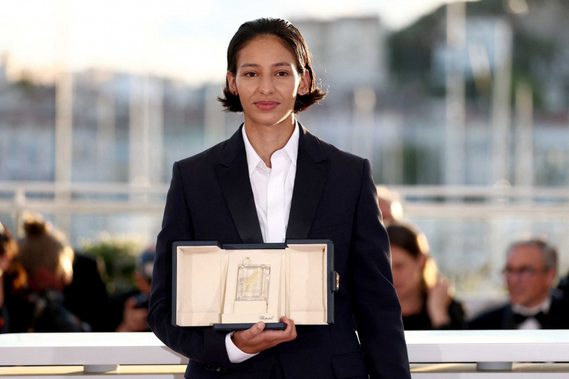 23歲法籍阿爾及利亞裔女星娜迪亞梅利蒂（Nadia Melliti）以電影《The Little Sister》拿下坎城影后。（圖／路透）