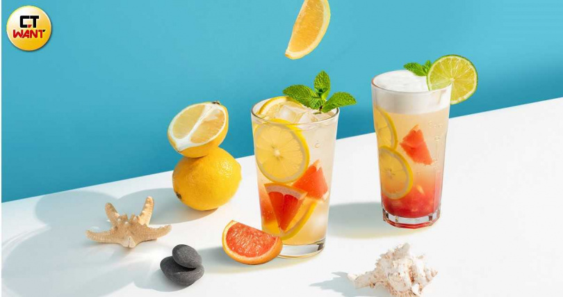 「柚香林萌金萱」（左，60元／M、70元／L）、「柚香林萌絨蜜金萱」，（70元／M，圖／特．好喝提供）