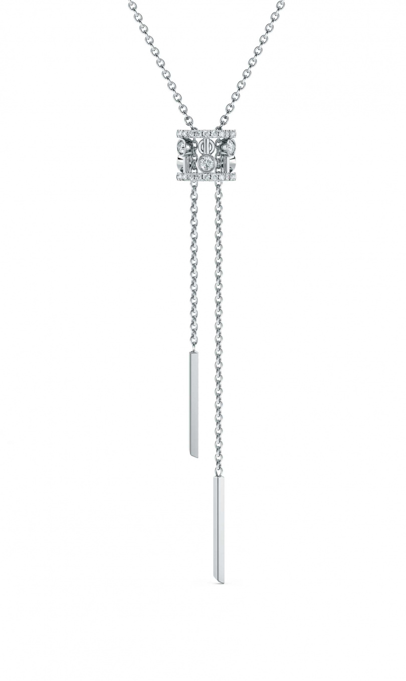 De Beers Dewdrop 18K白金可調節式鑽石項鍊／148,000元（圖／品牌提供）