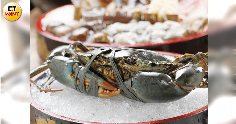 蠢蠢欲動的活螃蟹，是深受饕客喜愛的食材。（時價，770元起）（圖／于魯光攝）