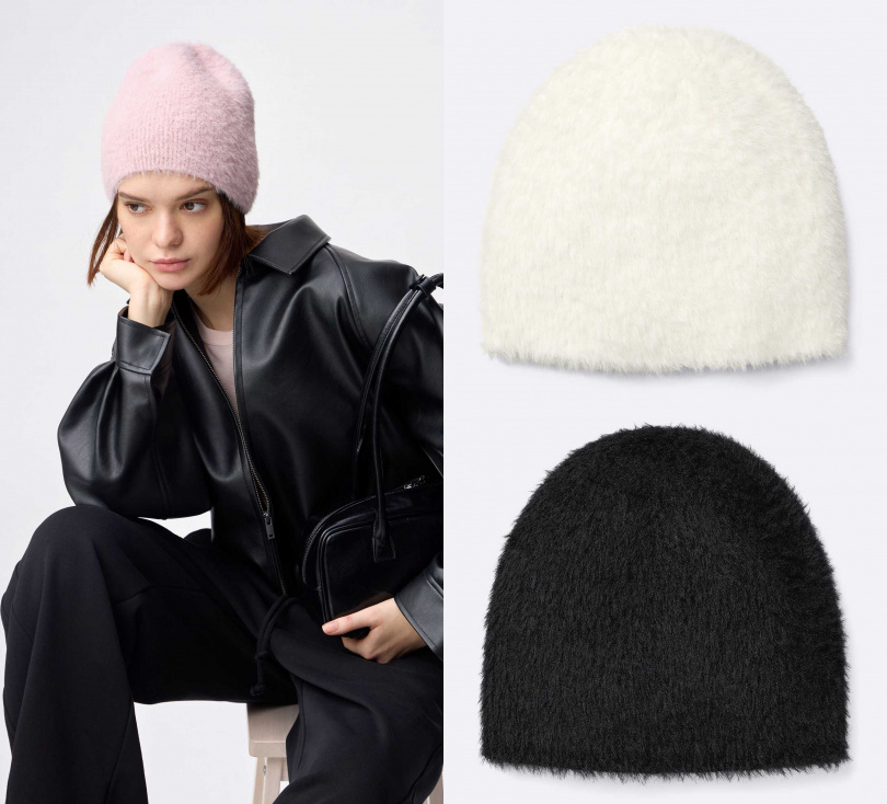 GU羽毛紗針織帽/290元(圖/品牌提供)