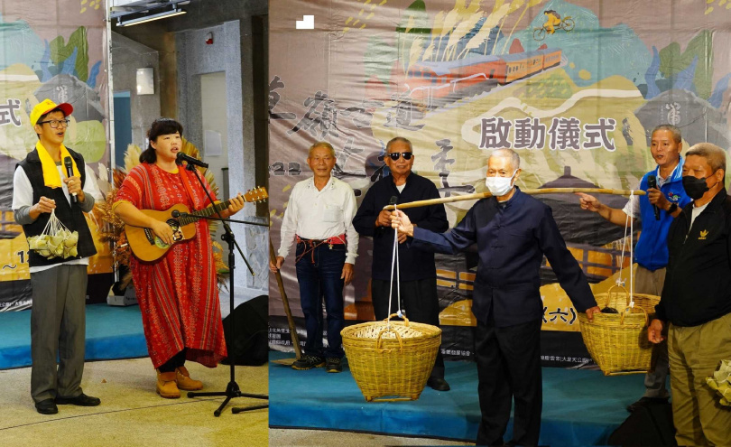少年阿公與游阿媽樂團（左）用歌曲傳遞鄉村文化，宜蘭頭城鎮港口社區耆老則帶來歷史說書。