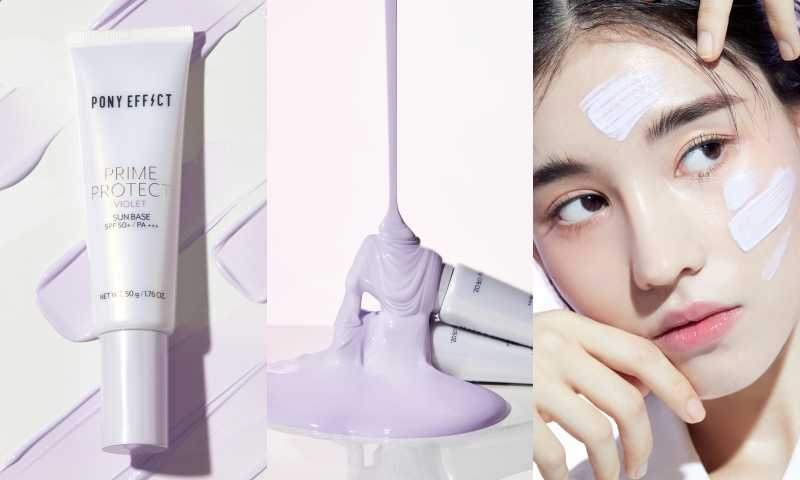 PONY EFFECT水透光妝前防護乳SPF50+ PA+++ 50g (紫)／950元  讓素顏膚質更顯透明感，實現韓系女星同款時髦冷白皮。（圖／品牌提供）