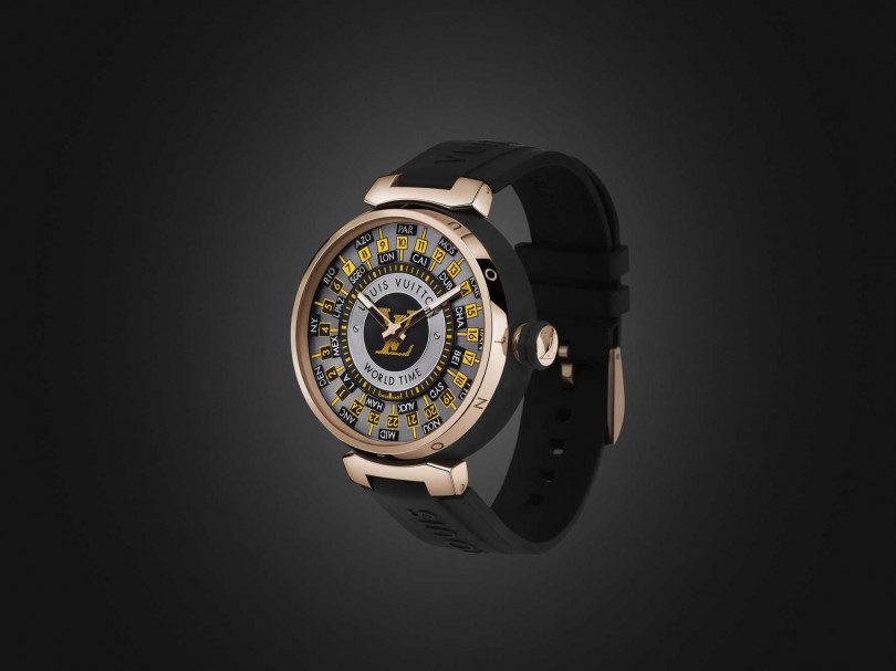 LOUIS VUITTON「Tambour World Time Runway」世界時區腕錶╱1,220,000元（圖╱LOUIS VUITTON提供）