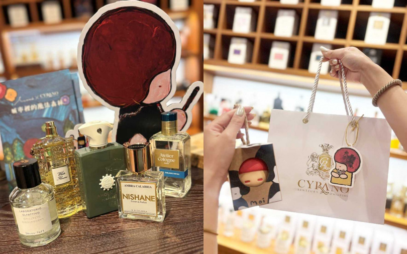展覽期間凡現場消費即贈CYRANO x LeMoi聯名香氛吊卡,單筆滿6,000元再送好可愛的LeMoi療癒捏捏娃。(圖/吳雅鈴攝)
