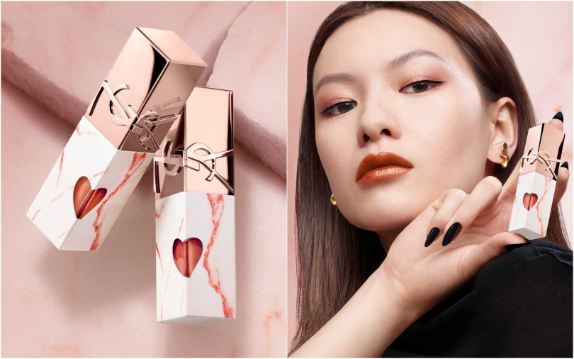 YSL奢華印記鎖心光唇釉#610、#442／1,650元（圖／品牌提供）