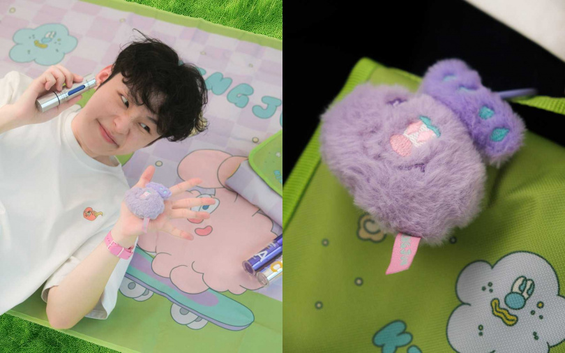 全館消費滿1,200元就送KINGJUN聯名娃娃吊飾，療癒紫毛＋招牌笑臉，每個細節都讓人一秒融化>////<。（圖／品牌提供）