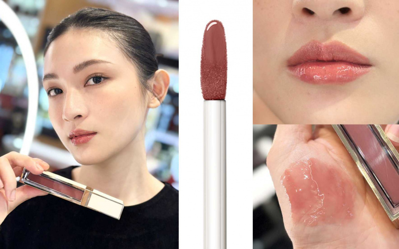 模特兒實擦效果是很有氣質的裸色美唇。（圖／吳雅鈴攝、品牌提供）