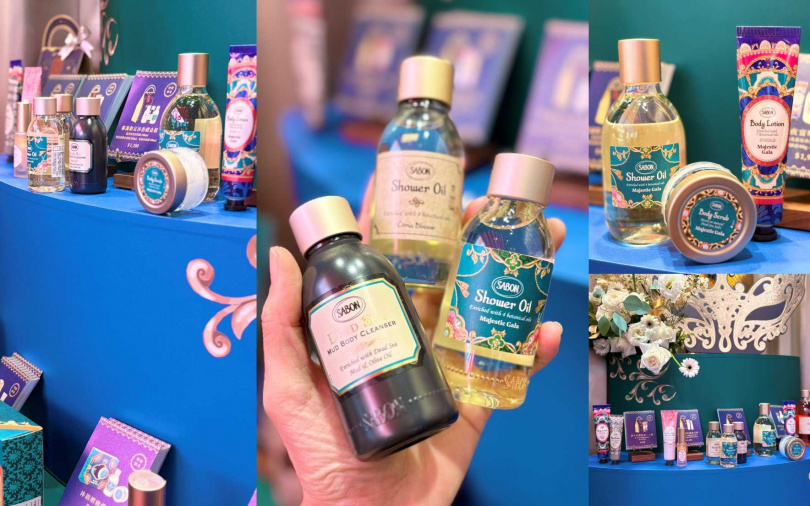 擺滿各式限定禮盒的「晚宴蛋糕牆」,有許多都是「只在這裡、只有現在」的獨賣款,身為SABON鐵粉的妳一定不能錯過。(圖/吳雅鈴攝)