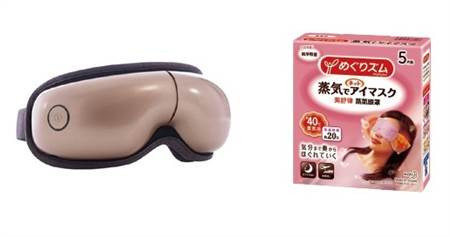 tokuyo EYE舒服眼部按摩器跟美舒律蒸氣眼罩都是在藥妝通路很受歡迎的眼部舒壓好物。(圖/品牌提供)