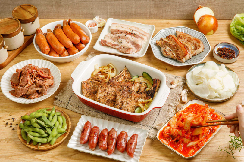 肉品專家台畜攜手韓國媳婦「金尚順泡菜」推「韓式經典烤肉組」。