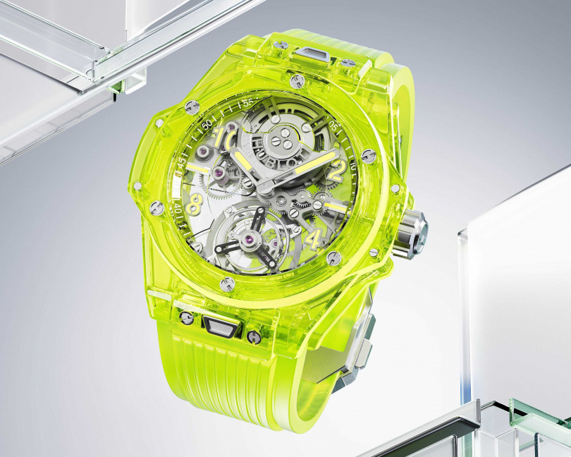 Big Bang陀飛輪螢光黃SAXEM腕錶／ 6,540,000元（圖／品牌提供）