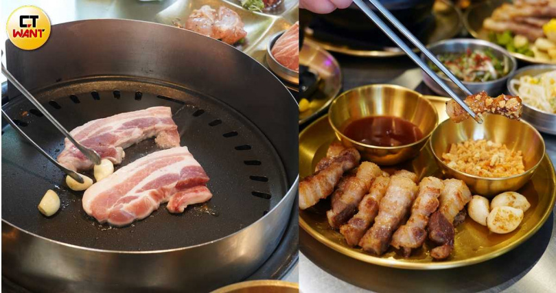 「豬五花三吃」除了直接品嘗原味、搭配蔬菜與沾醬之外,還有風味濃郁又有口感的「秘醬香脆脆」吃法。(圖/魏妤靜攝)