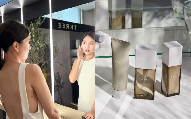 在日本已深耕多年的THREE，是許多櫻花妹梳妝台上不可或缺的必備。（圖／吳雅鈴攝、品牌提供）