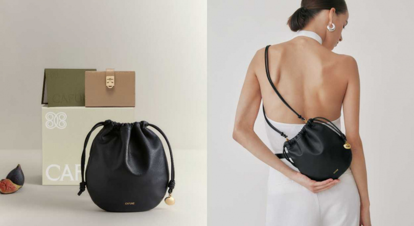 Cafuné 月牙斜挎包 黑色 + Stance Passport Holder 奶茶色／12,420 元（圖／品牌提供）