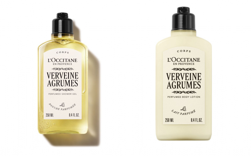 歐舒丹果漾馬鞭草沐浴膠250ml/900元、補充瓶500ml/1,420元、歐舒丹果漾馬鞭草美體乳250ml/1,360元。(圖/品牌提供)