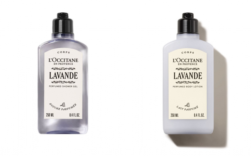 歐舒丹薰衣草沐浴膠250ml/900元、薰衣草美體乳250ml/1,360元。(圖/品牌提供)