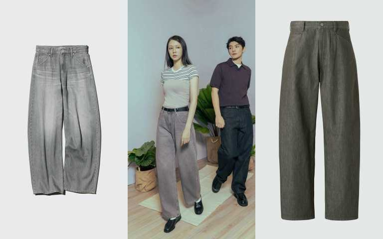 (左)UNIQLO女裝(男女適穿)繭型牛仔褲，1,290元。(右)UNIQLO男裝(男女適穿)繭型牛仔褲 ，1,290元（圖／品牌提供）