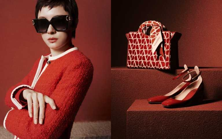 Valentino以 “Rosso 紅” 打造出一系列精緻的女裝，鞋履和配飾等多樣紅色時尚單品。（圖／品牌提供）
