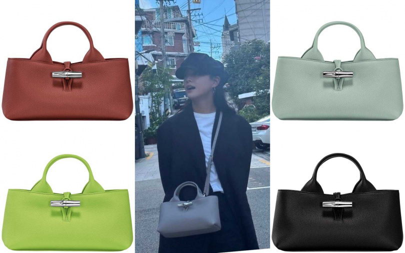 金世正背的斜背包還有這幾個顏色！Longchamp Le Roseau斜背包／24,900元（圖／品牌提供）