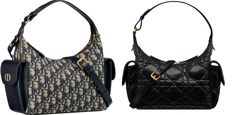 Dior D-Dream Oblique緹花中型包款/120,000元,黑色Cannage籐格紋中型包款/145,000元(圖/品牌提供)