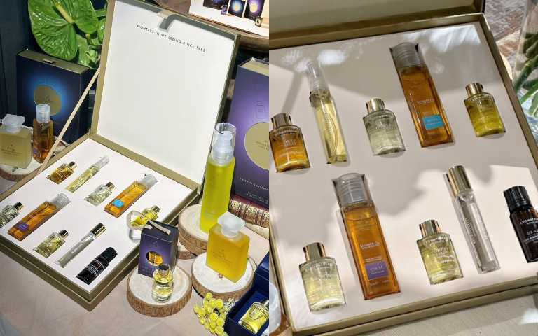 Aromatherapy Associates 身心煥采禮盒（晚間舒緩 沐浴油9ml、噴霧 10ml、明煥晨曉 沐浴油 9ml、明煥精油沐浴露 50ml、怡神 沐浴油 9ml、滾珠香氛 10ml、怡神純香精油 10ml、舒肌 沐浴油 9ml、精油沐浴露 50ml、心靈之沐 沐浴油 9ml）／6,600元（圖／廖怡婷 攝）