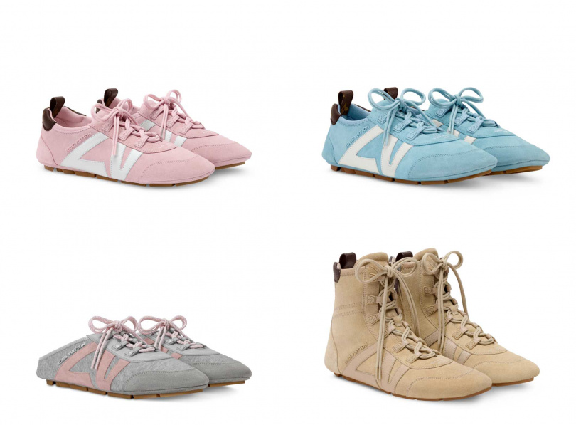 LV Sneakerina 薄底鞋、露跟鞋／36,200 元，LV Sneakerina高筒薄底鞋／價格店洽（圖／品牌提供）