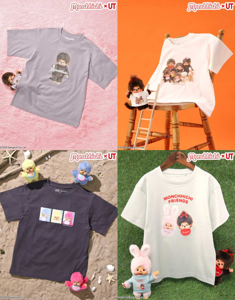 Monchhichi UT印花T恤(短袖) 女裝4款設計／490元；童裝4款設計／390元（圖／品牌提供）