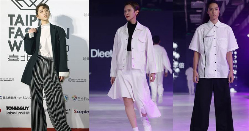 邵雨薇的這套造型是混搭了臺灣設計師品牌Shen Yao與Dleet的服裝，最簡單的黑白元素可說是萬年不敗！(圖/2019臺北時裝週SS20策展單位提供)