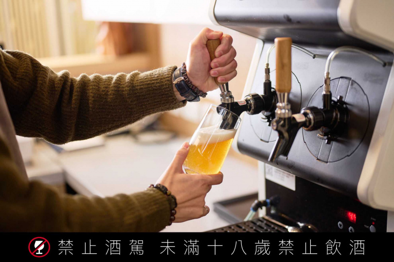 淡水唯一餐廳使用四口精釀生啤機，提供四款KIRIN精釀啤酒（圖/閤豐割烹提供）