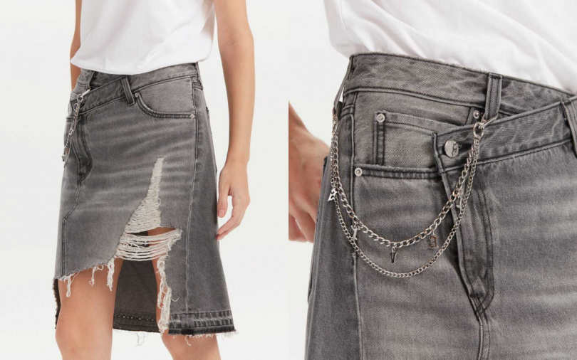 Levi’s®女款 牛仔裙 ROCK&ROLL系列/4,590元 走路時若隱若現的腿部線條,太性感了吧!(圖/品牌提供)
