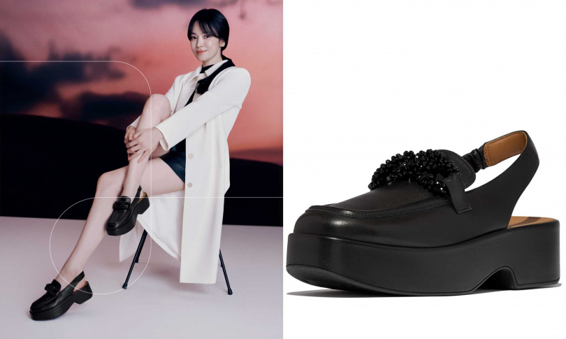 F-LUMA 串珠鏈條皮革露跟樂福鞋／7,850元（圖／品牌提供）