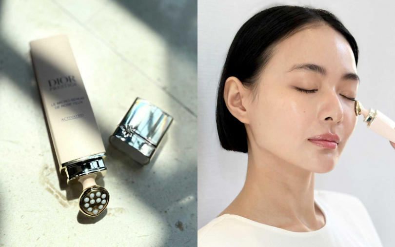 鑲嵌上11顆陶瓷微導珍珠的360°彈性微導按摩壓頭，與徒手按摩相比，妳會發現撫紋紓壓效果更有感。（圖／吳雅鈴攝）