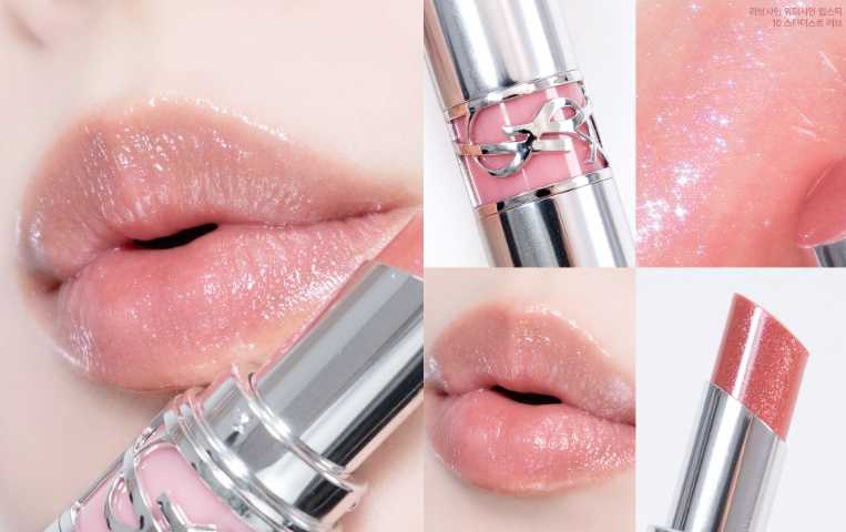 YSL 情挑誘光水唇膏 #10粉光誘吻／1,650元（圖／取自iam.fleur IG）