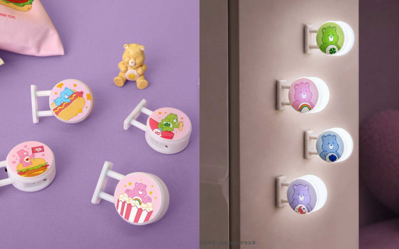 Care Bears燈箱磁鐵有分為經典款和美味款,輕輕一貼就能點亮生活角落。(圖/品牌提供)