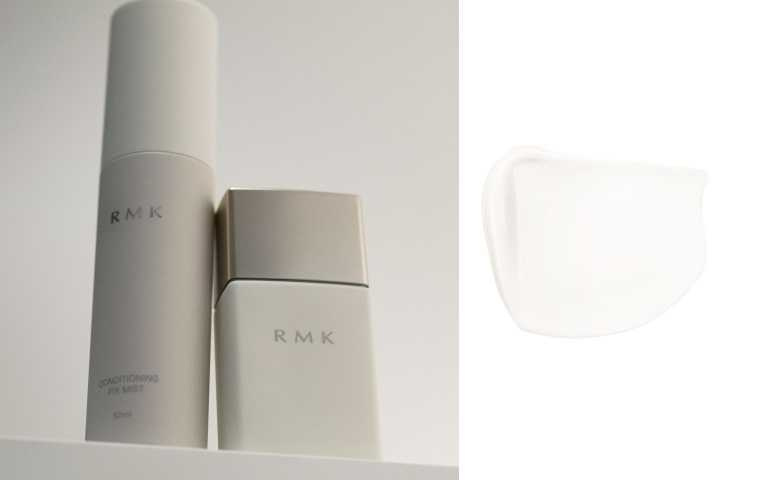 RMK 高效UV持妝隔離霜SPF50． PA +++30ml／1,400元；RMK平衡定妝噴霧50mL／1,100元（圖／品牌提供）