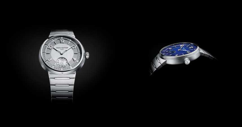 新款 Tambour一次推出兩種風格獨具的精鋼版，是一款非常適合日常配戴的錶款，有銀灰色錶盤同色款或深藍錶盤撞色款供選擇！ （圖／品牌提供）