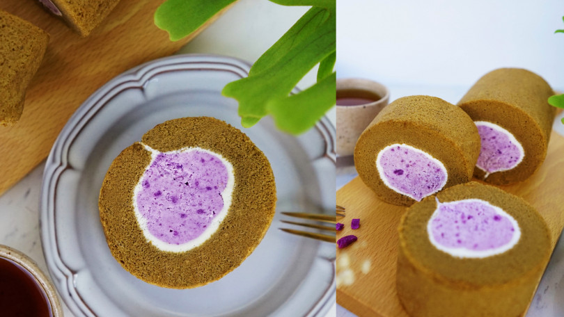 秋季限定「蜜香紫薯生乳捲」即日起上市（420元／一條）。（圖／金帛手製提供）
