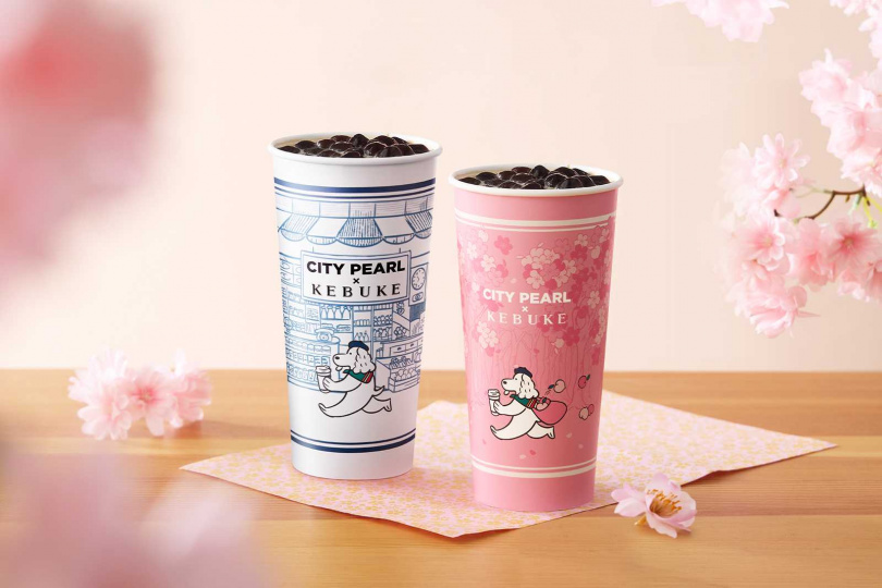 兩款聯名設計杯「城市杯」＆「櫻花杯」，可不可吉祥物成哥穿越城市與櫻花帶來季節的氣息。