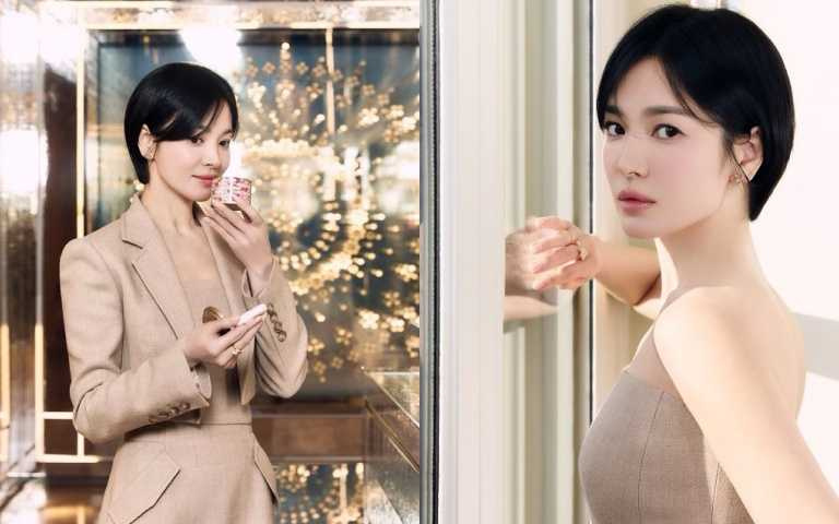 宋慧喬蘋果頭短髮拍攝嬌蘭GUERLAIN的形象照（圖／擷取自IG、網路）